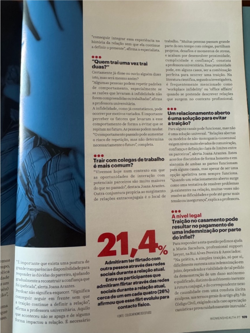 Página 109 do artigo na Women's Health