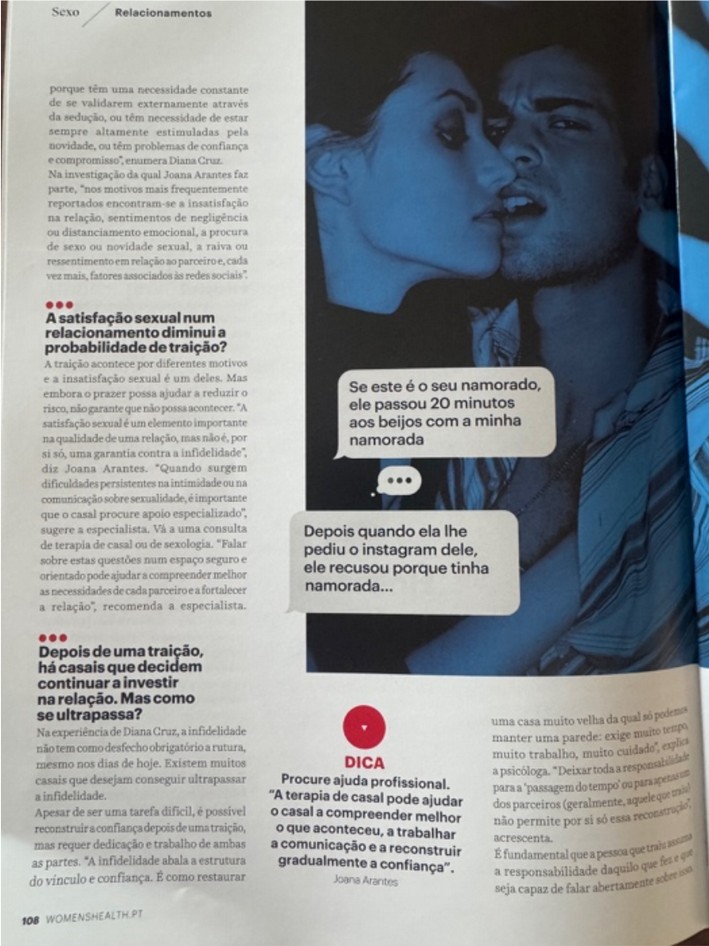 Página 108 do artigo na Women's Health