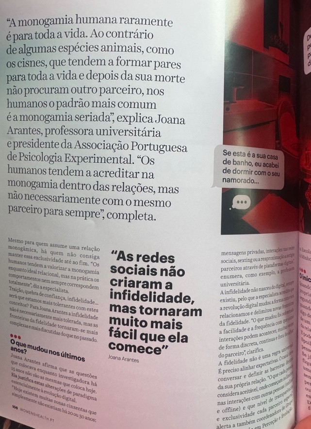 Abertura do artigo na Women's Health